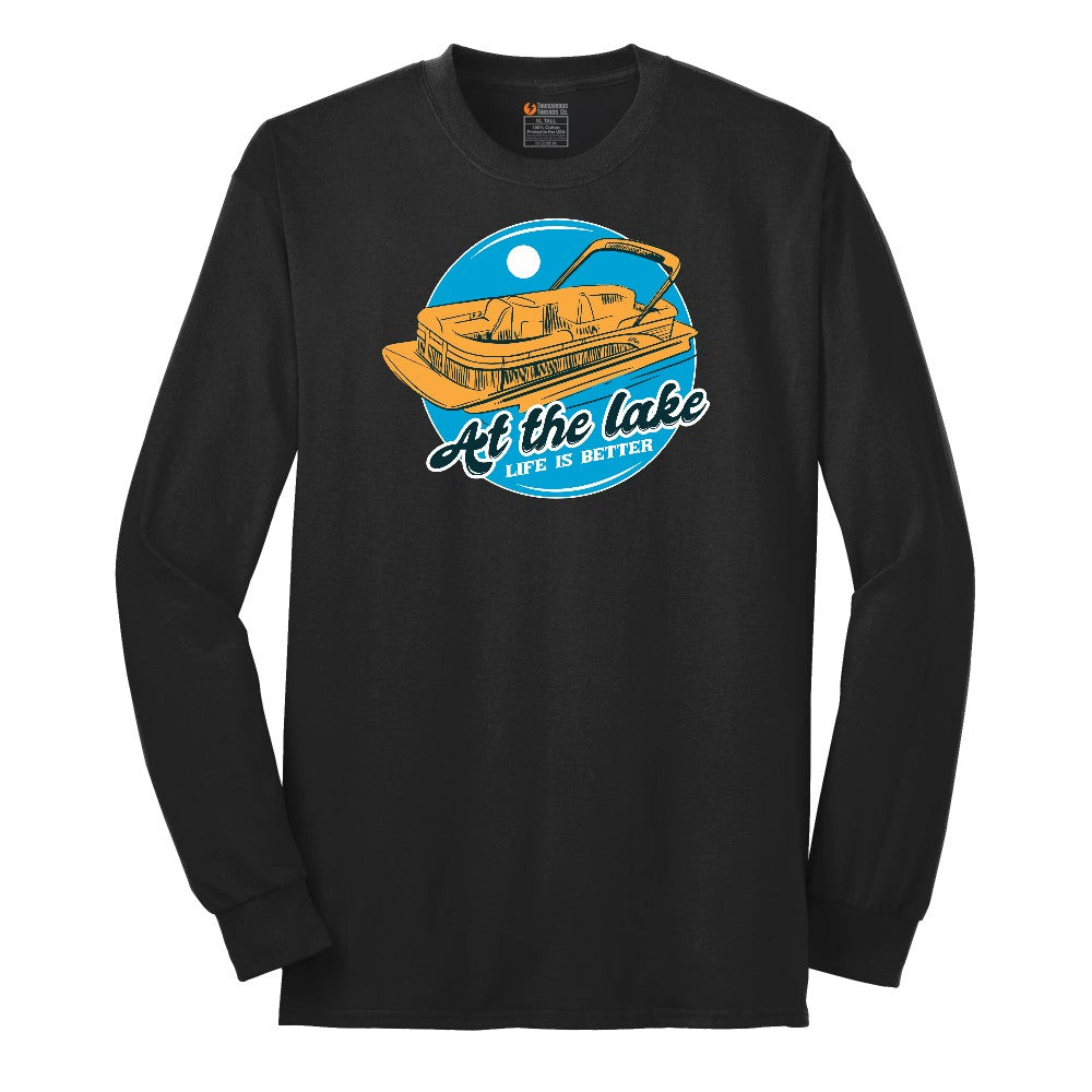 At the Lake Life is Better Long Sleeve Tee - Jet Black