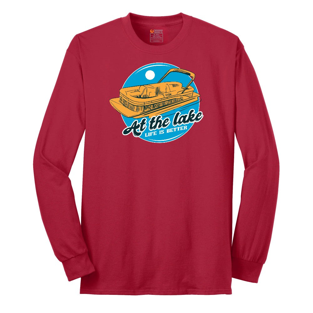 At the Lake Life is Better Long Sleeve Tee - Red