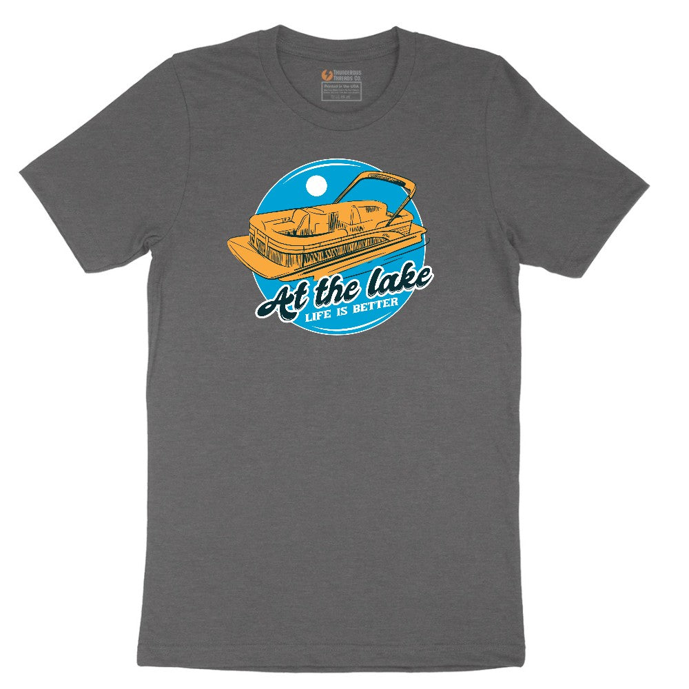 At the Lake Life is Better Short Sleeve Tee - Dark Heather Grey