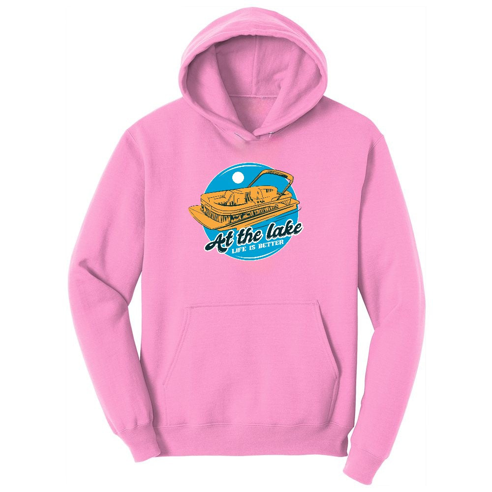 At the Lake Life is Better Toddler Hoodie - Candy Pink