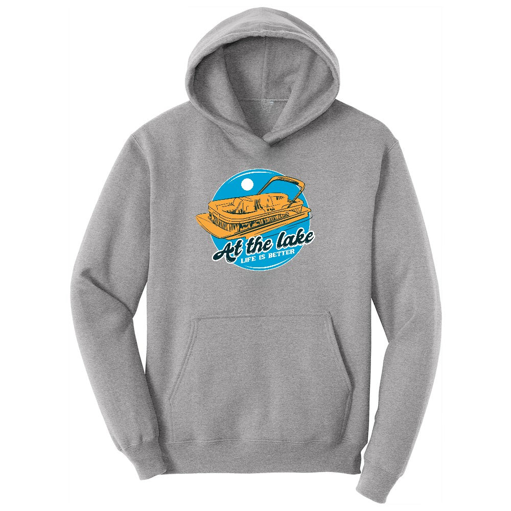 At the Lake Life is Better Youth Hoodie - Athletic Heather