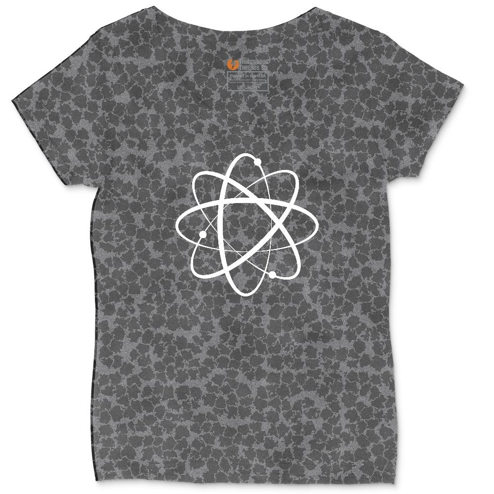 Atomic Symbol Ladies Curvy Tee - Black Leopard