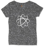 Atomic Symbol Ladies Curvy Tee - Black Leopard