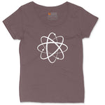 Atomic Symbol Ladies Curvy Tee - Sangria Blackout