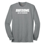 Awesome Like My Grandson Long Sleeve Tee - Athletic Grey