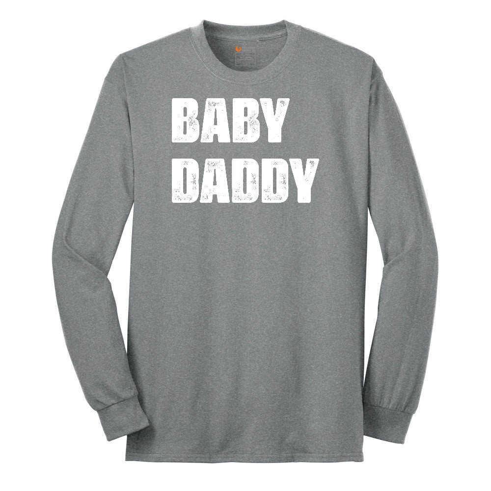 Baby Daddy Long Sleeve Tee - Athletic Grey