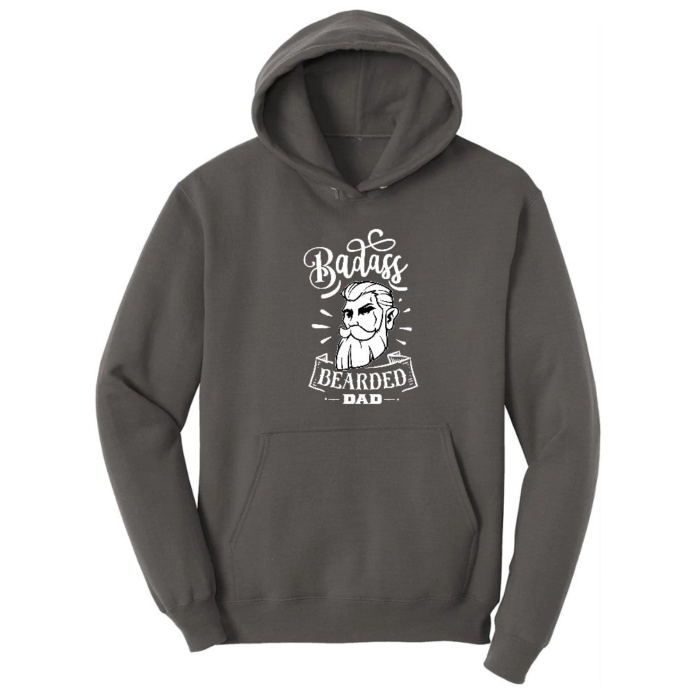 Bad Ass Bearded Dad Hoodie - Charcoal