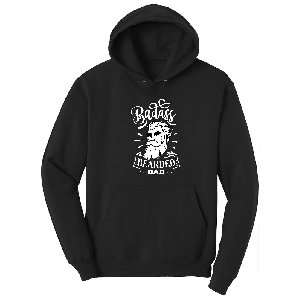 Bad Ass Bearded Dad Hoodie - Jet Black