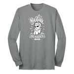 Bad Ass Bearded Dad Long Sleeve Tee - Athletic Grey