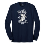 Bad Ass Bearded Dad Long Sleeve Tee - Navy