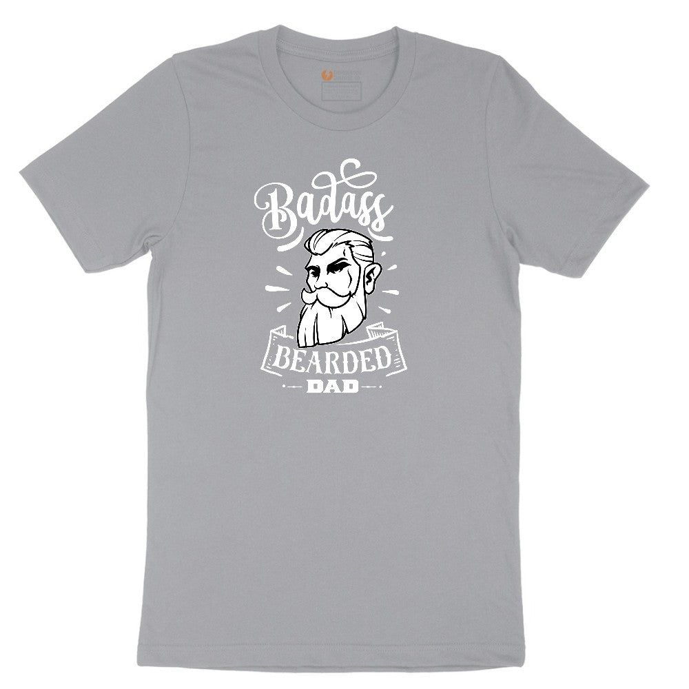 Bad Ass Bearded Dad Short Sleeve Tee - Athletic Heather Grey