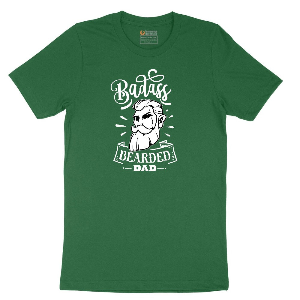 Bad Ass Bearded Dad Short Sleeve Tee - Athletic Kelly