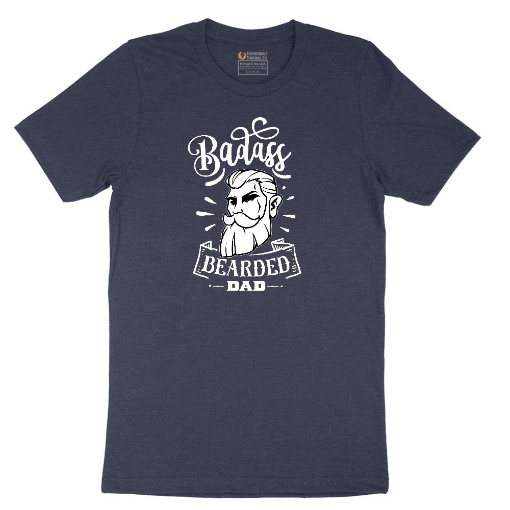 Bad Ass Bearded Dad Short Sleeve Tee - Heather Navy