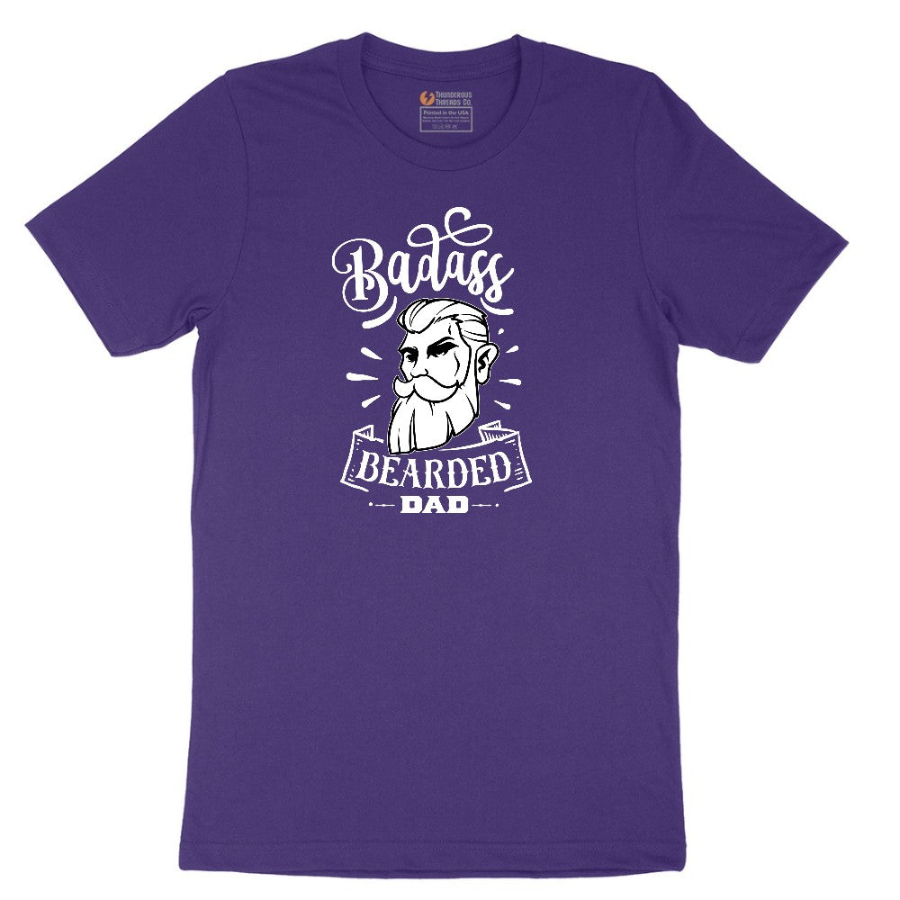 Bad Ass Bearded Dad Short Sleeve Tee - Team Purple