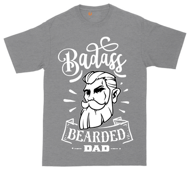 Bad Ass Bearded Dad tall t-shirt for men in Heather Navy