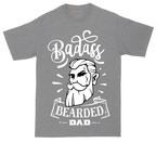 Bad Ass Bearded Dad tall t-shirt for men in Athletic Heather