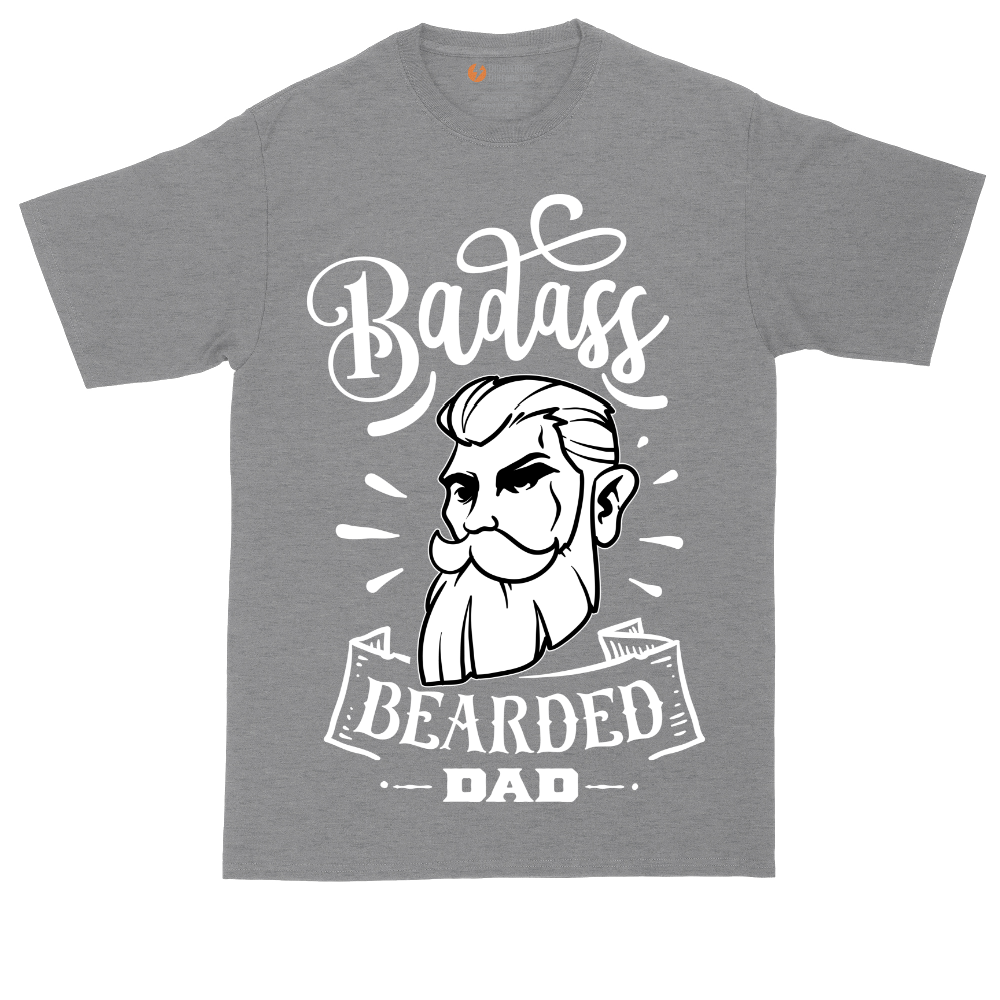 Bad Ass Bearded Dad tall t-shirt for men in Athletic Heather