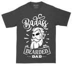 Bad Ass Bearded Dad tall t-shirt for men in Dark Heather Grey