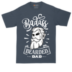 Bad Ass Bearded Dad tall t-shirt for men in Heather Navy