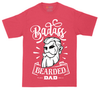 Bad Ass Bearded Dad tall t-shirt for men in Heather Red