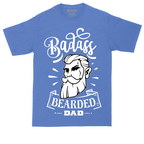 Bad Ass Bearded Dad tall t-shirt for men in Heather Royal