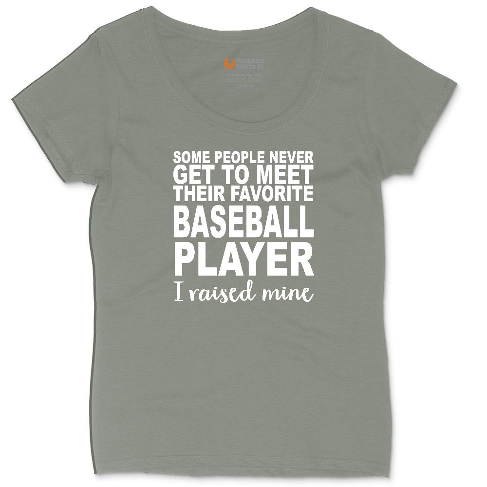Baseball Player I Raised Mine Ladies Curvy Tee - Bamboo Blackout