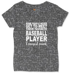 Baseball Player I Raised Mine Ladies Curvy Tee - Black Leopard