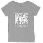 Baseball Player I Raised Mine Ladies Curvy Tee - Granite Heather