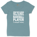 Baseball Player I Raised Mine Ladies Curvy Tee - Surf Blackout
