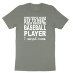 Baseball Player I Raised Mine Ladies Short Sleeve Tee - Bamboo Blackout