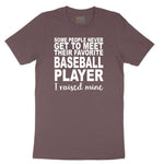 Baseball Player I Raised Mine Ladies Short Sleeve Tee - Sangria Blackout