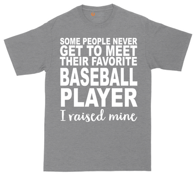 Baseball Player I Raised Mine tall t-shirt for men in Athletic Heather