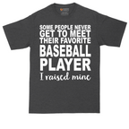 Baseball Player I Raised Mine tall t-shirt for men in Dark Heather Grey