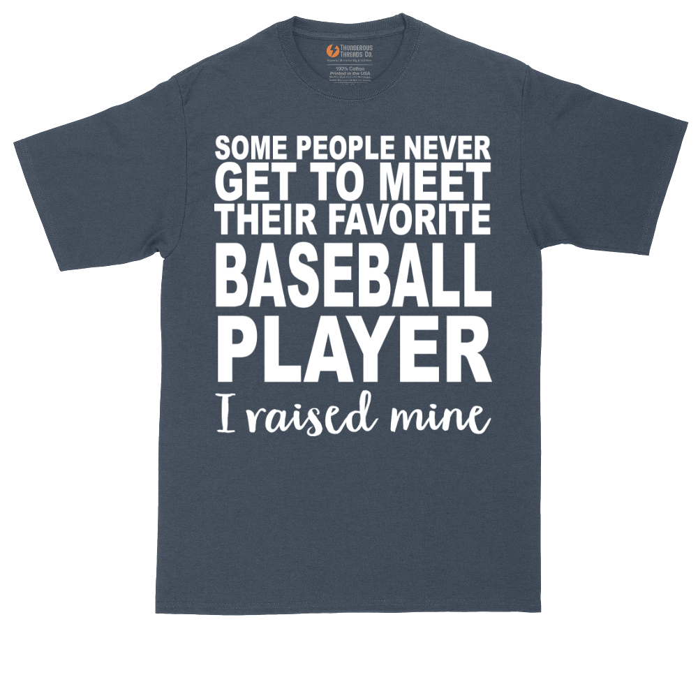Baseball Player I Raised Mine tall t-shirt for men in Heather Navy