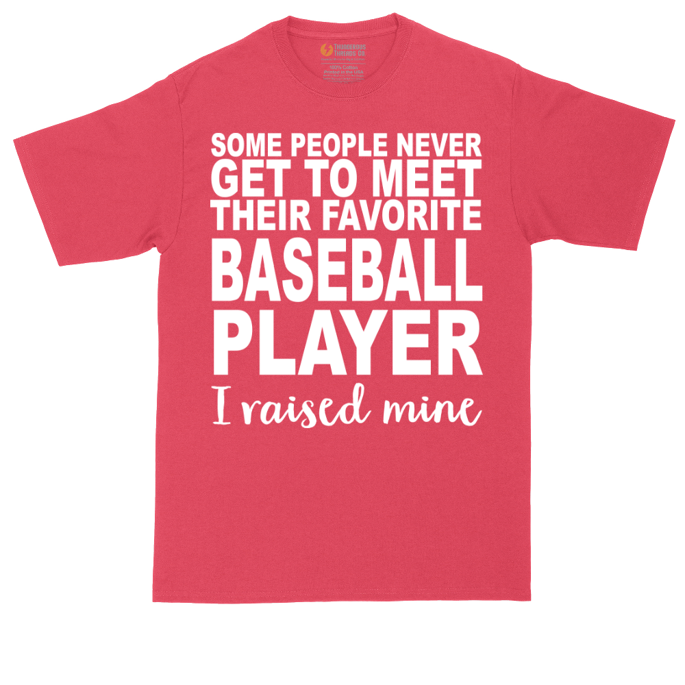 Baseball Player I Raised Mine tall t-shirt for men in Heather Red
