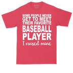 Baseball Player I Raised Mine tall t-shirt for men in Heather Red