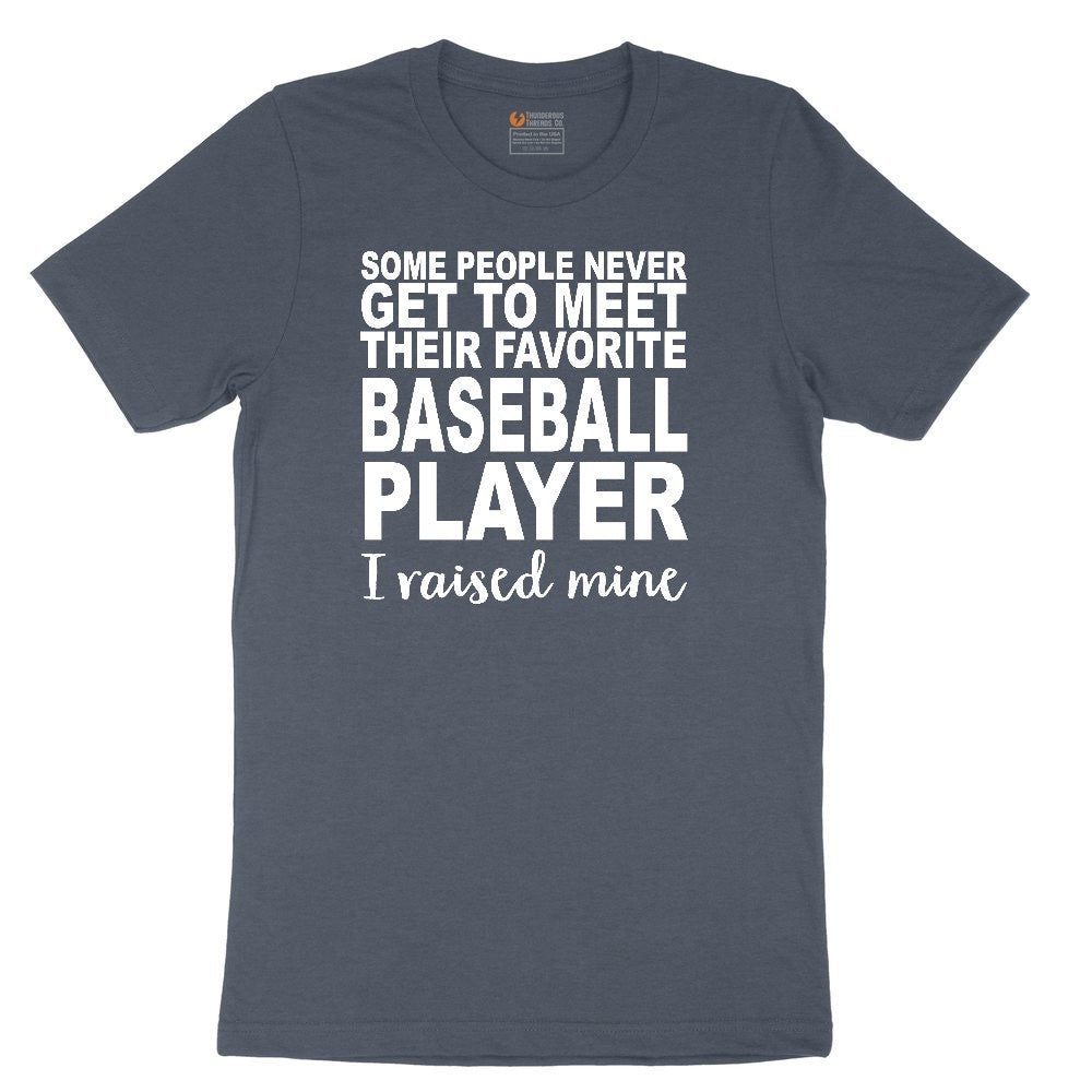 Baseball Player I Raised Mine Toddler Short Sleeve Tee - Heather Navy