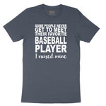 Baseball Player I Raised Mine Toddler Short Sleeve Tee - Heather Navy