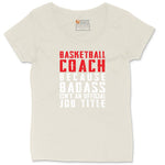 Basketball Coach Ladies Curvy Tee - Natural Heather