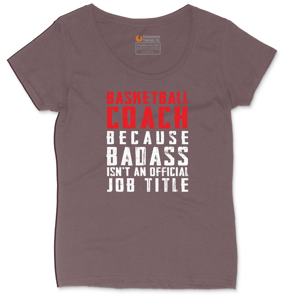 Basketball Coach Ladies Curvy Tee - Sangria Blackout