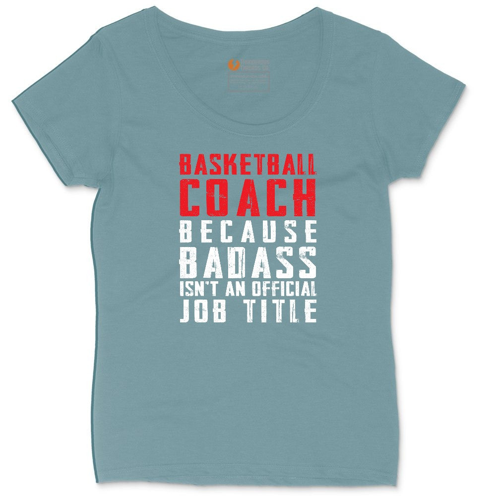Basketball Coach Ladies Curvy Tee - Surf Blackout