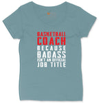 Basketball Coach Ladies Curvy Tee - Surf Blackout