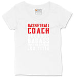 Basketball Coach Ladies Curvy Tee - White