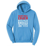 Basketball Coach Ladies Hoodie - Aquatic Blue