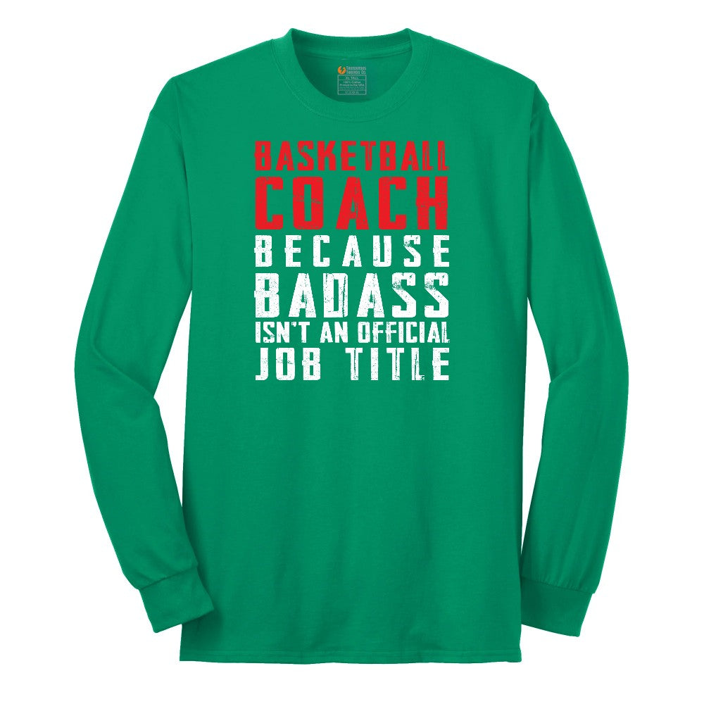 Basketball Coach Long Sleeve Tee - Kelly Green