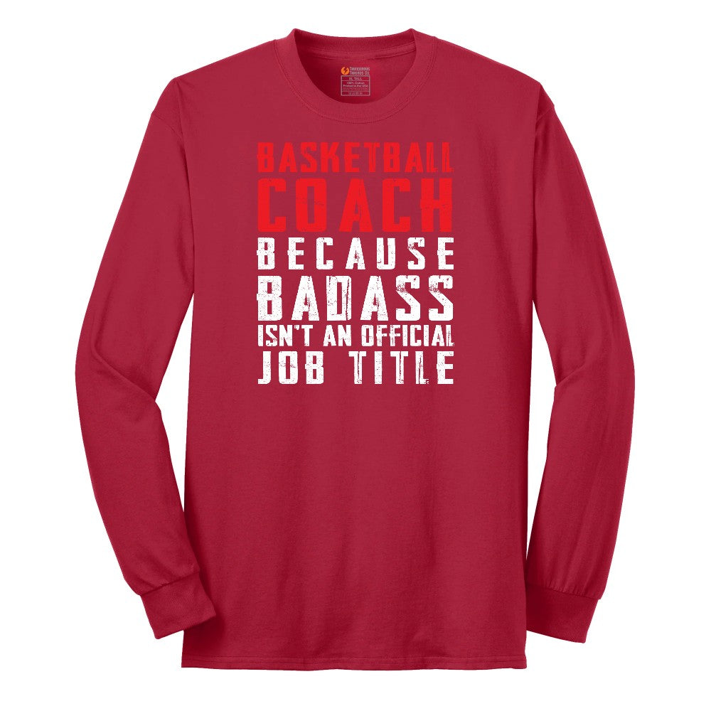 Basketball Coach Long Sleeve Tee - Red
