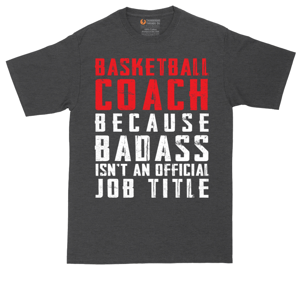 Basketball Coach tall t-shirt for men in Dark Heather Grey