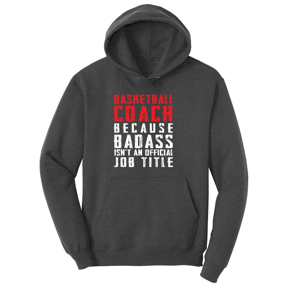 Basketball Coach Youth Hoodie - Dark Heather Grey