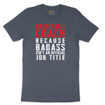 Basketball Coach Youth Short Sleeve Tee - Heather Navy