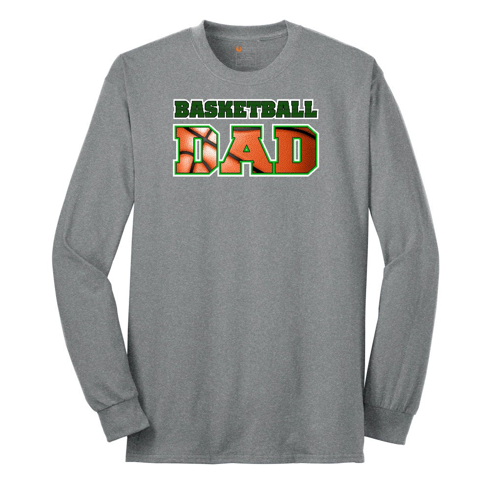 Basketball Dad Long Sleeve Tee - Athletic Grey